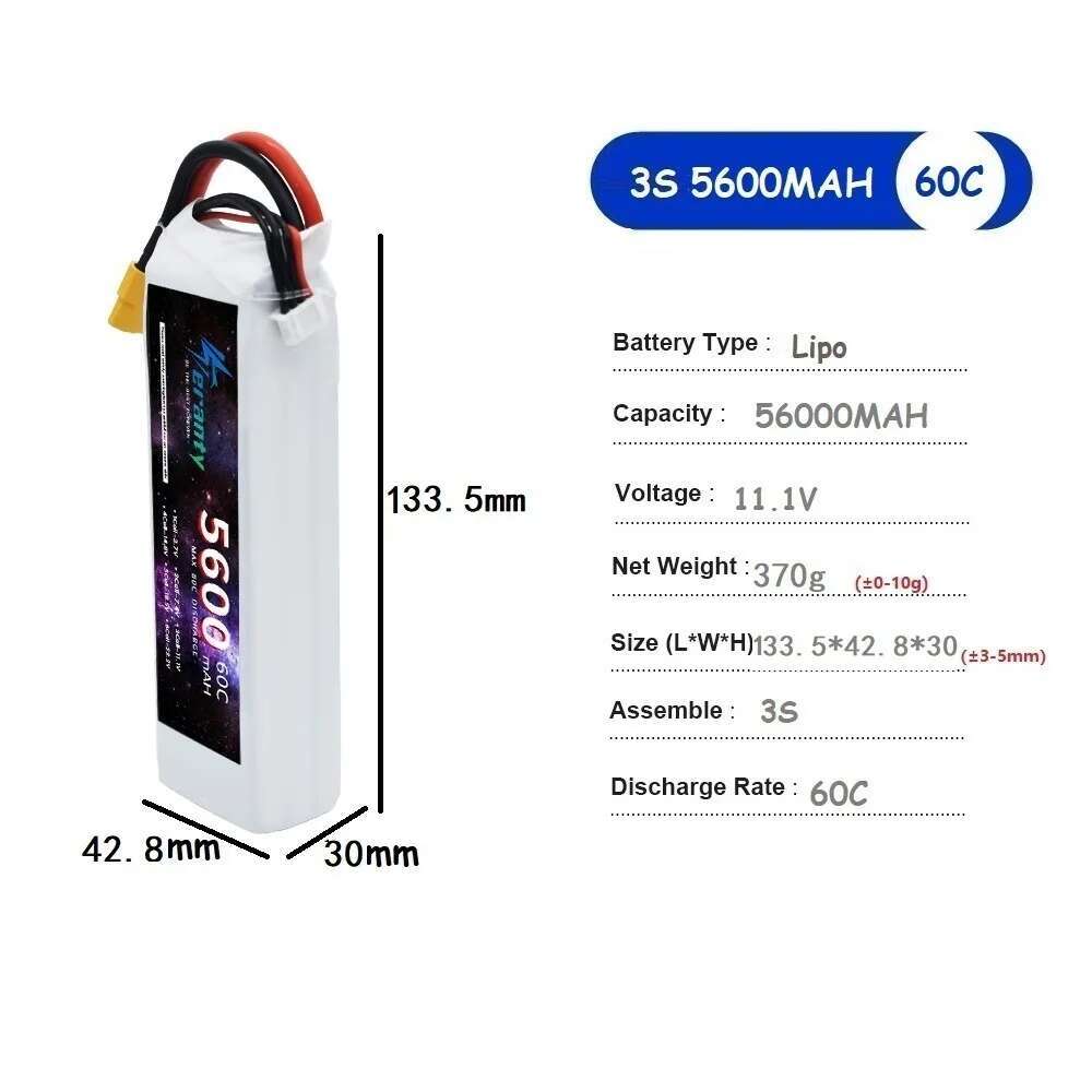 TERANTY 5600MAH 60C 2S 3S 4S 6 - Lipo Battery 4S recensione e prezzo