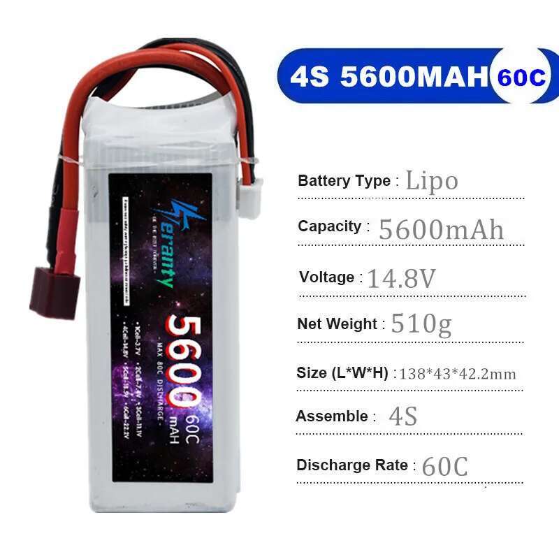 TERANTY 5600MAH 60C 2S 3S 4S 6 - Lipo Battery 4S recensione e prezzo